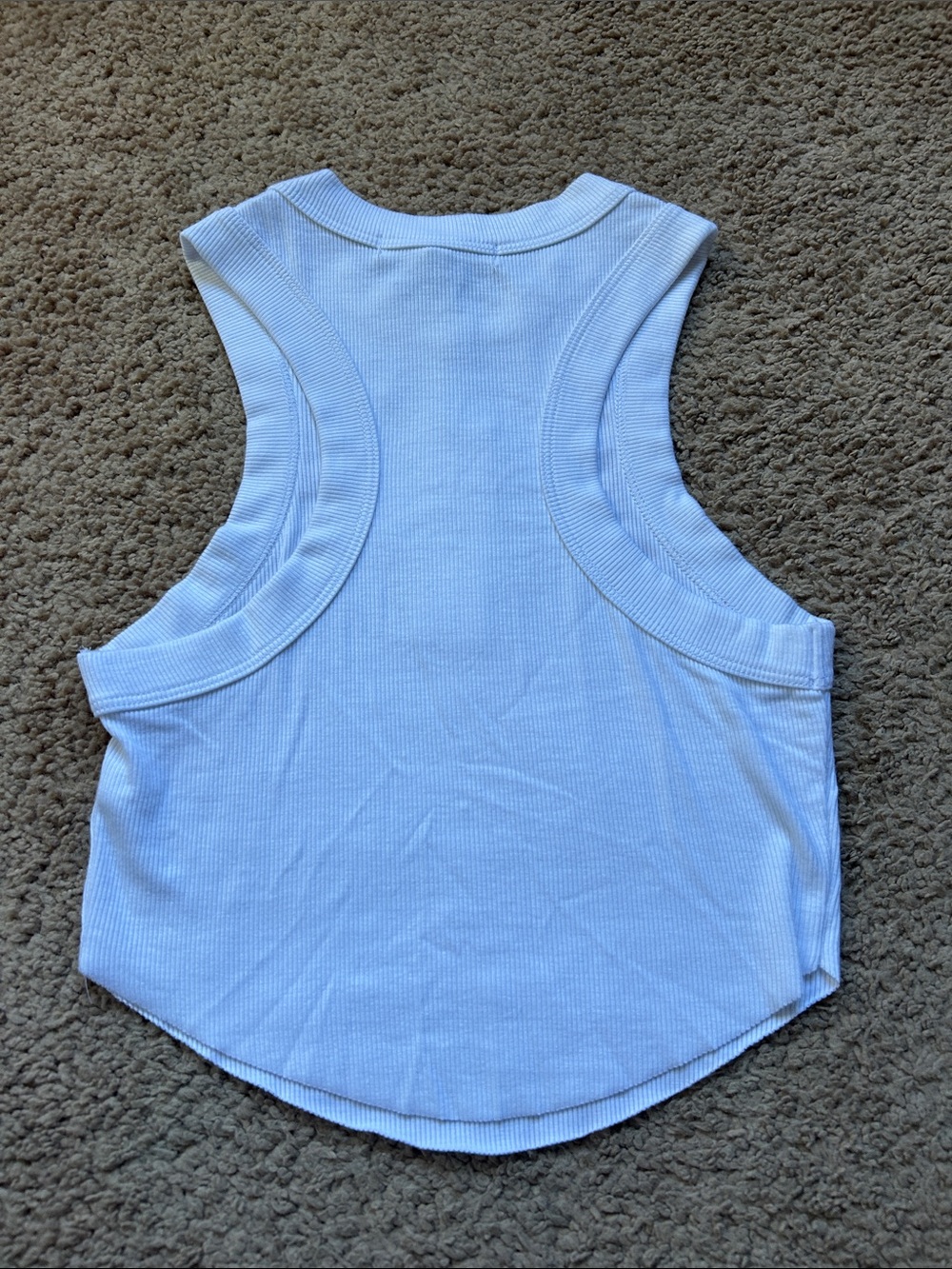 Joah Brown White Ribbed Crop Tank - Picture 5 of 6